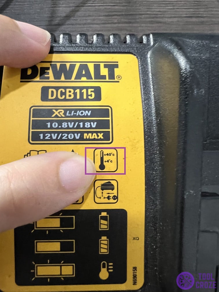 dewalt charger temperature limit