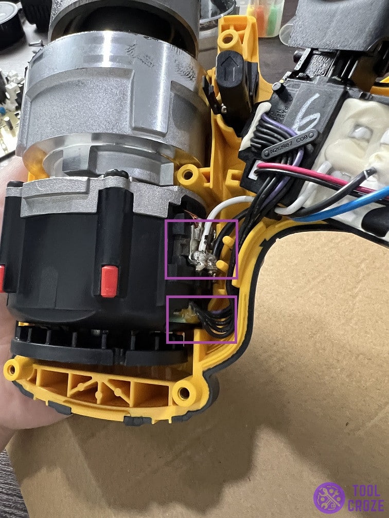 dewalt impact wrench motor connection