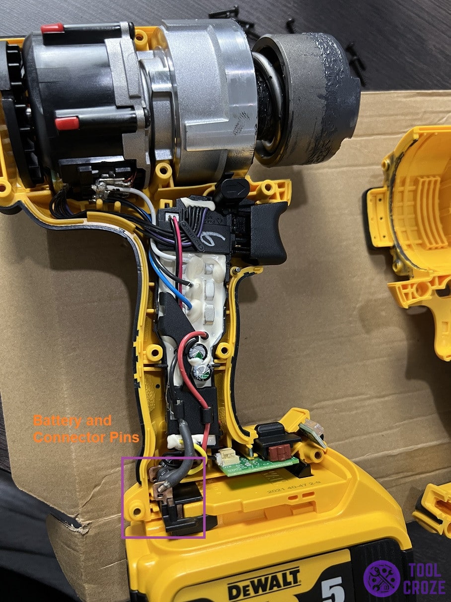 dewalt impact wrench battery and connector pins