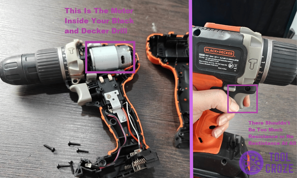 black and decker drill not spinning
