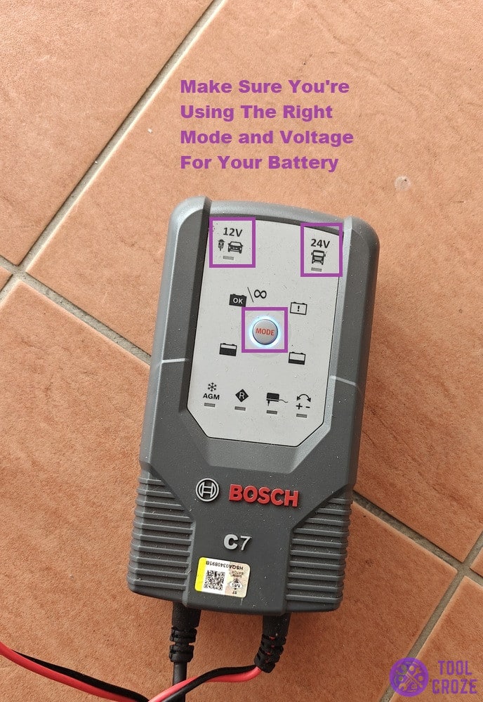 choose correct mode and voltage