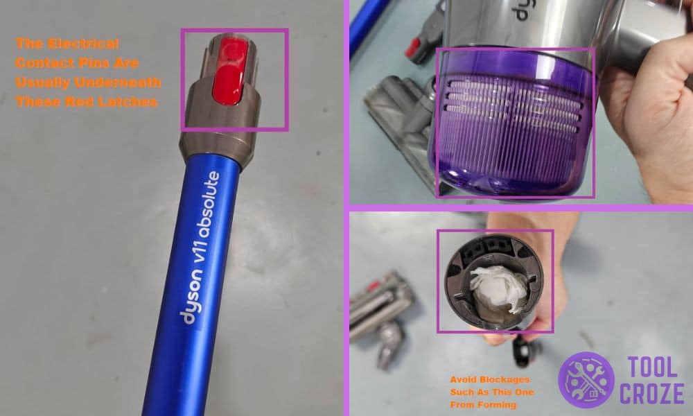 dyson vacuum cleaner wand not working
