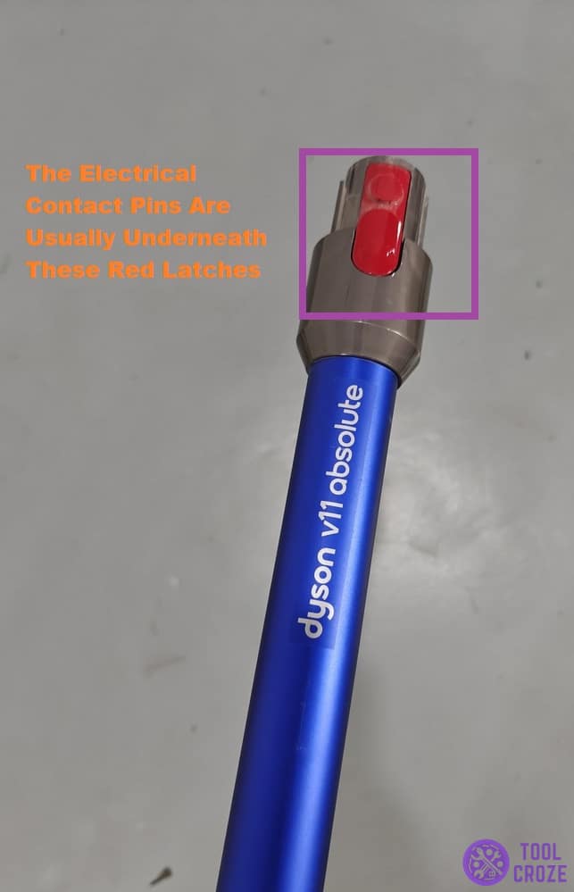 electrical contacts on wand