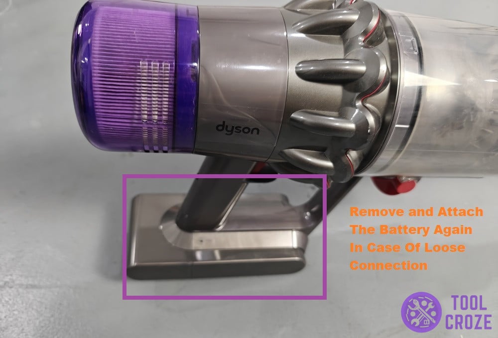 loose battery around handle