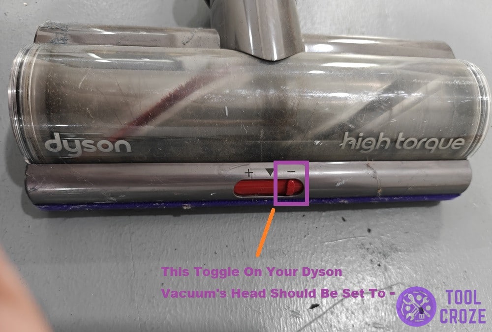 toggle suction setting on carpet head