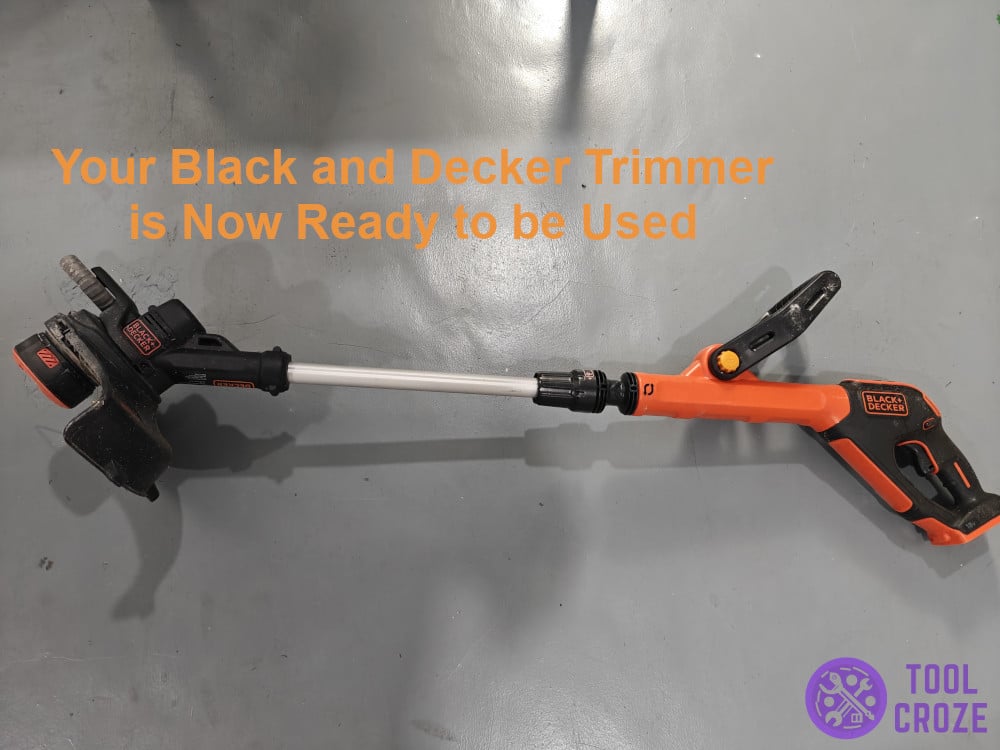 Black and Decker trimmer ready to use
