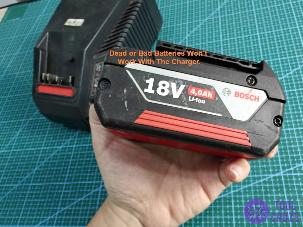 Dead or bad batteries won't work with charger.