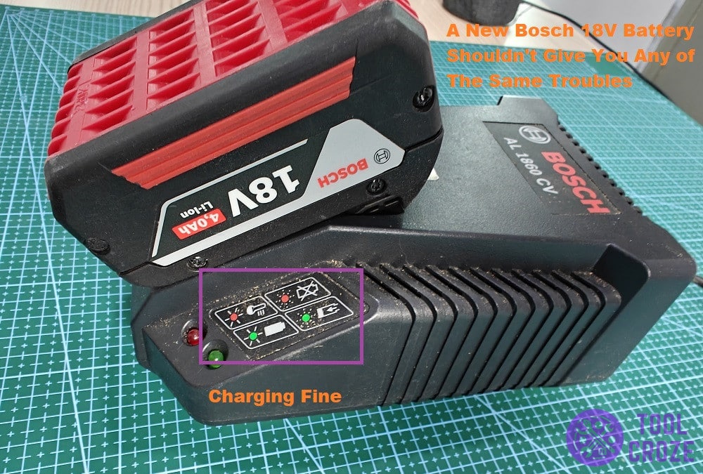 a new bosch 18v battery will charge without complications