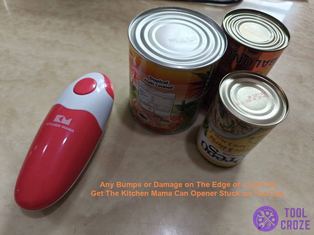 avoid using it on cans with damaged lids