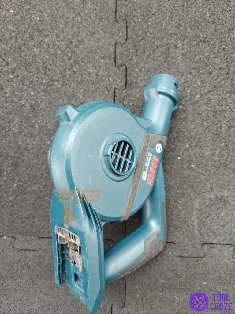 battery insertion Bosch leaf blower