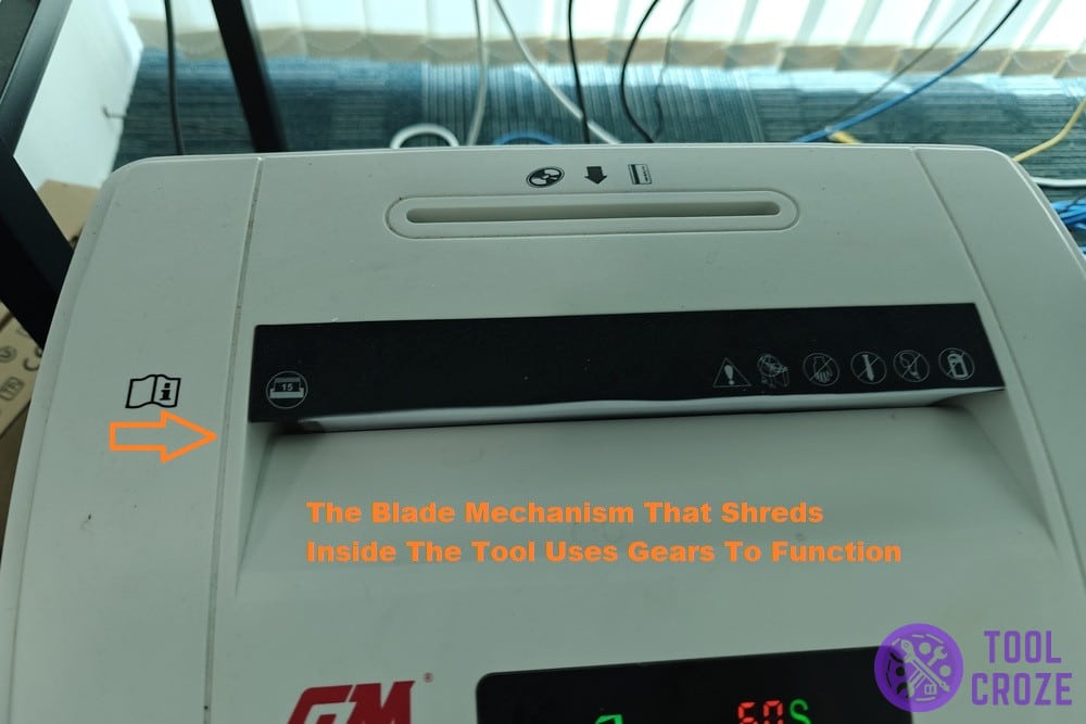 check the gears that make shredder blades function