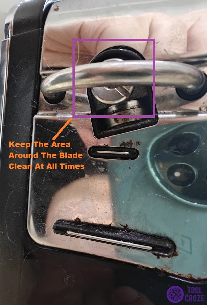 clean around the blade