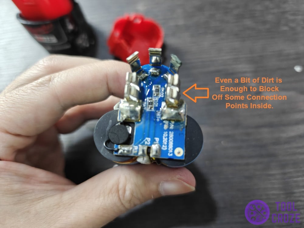 even a bit of dirt is enough to block off some connection points inside.