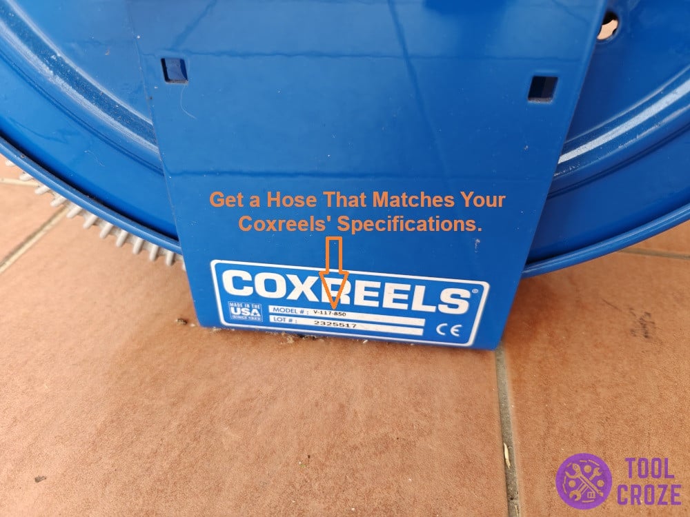 get a hose that matches your Coxreels' specifications.