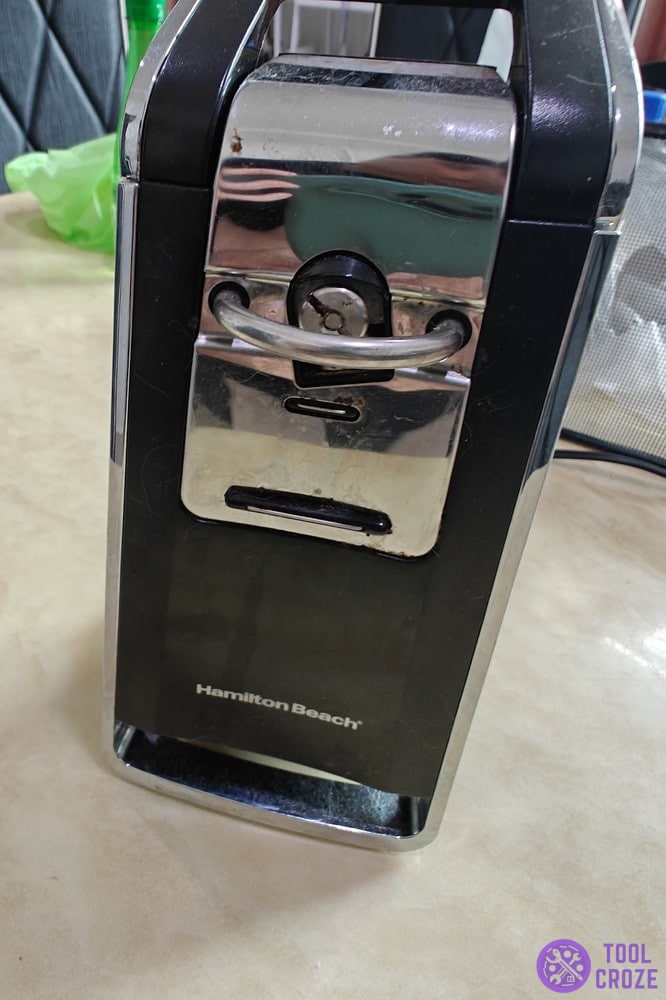 hamilton beach can opener on shelf