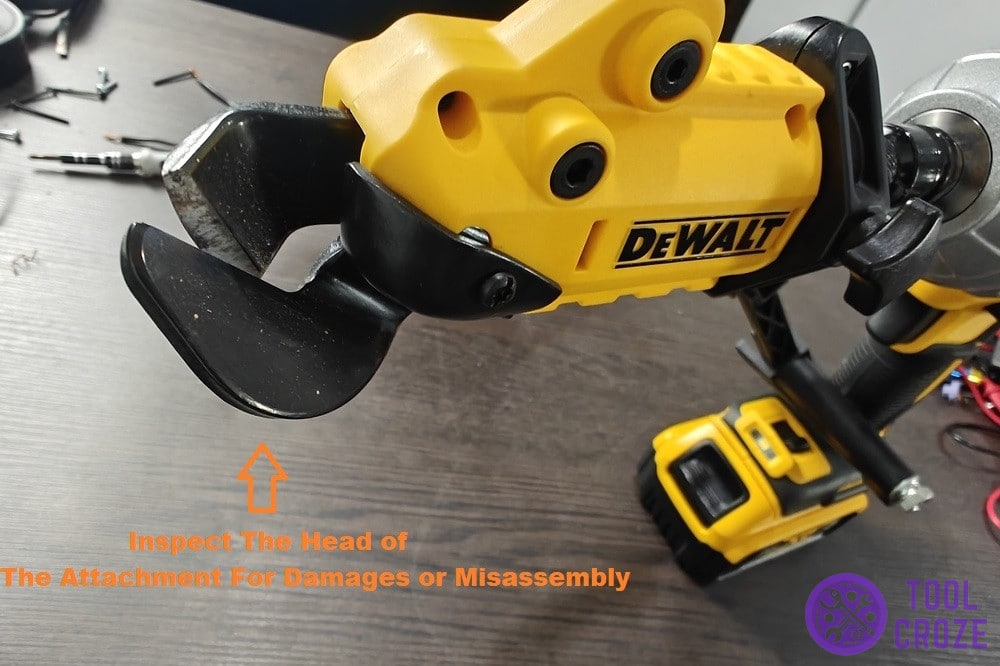 head of metal shears attachment