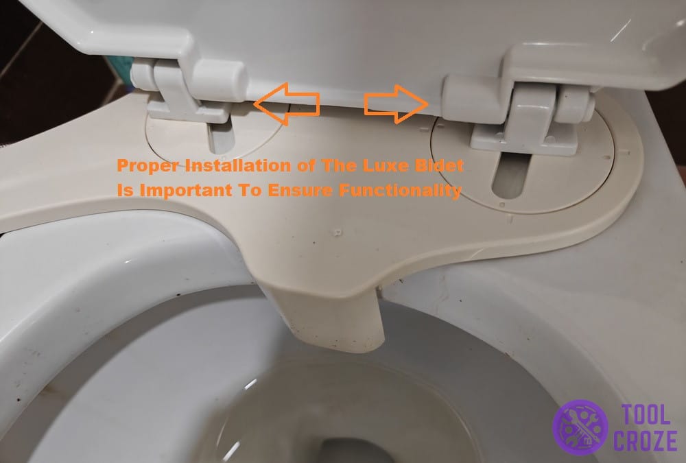 installed luxe bidet on toilet