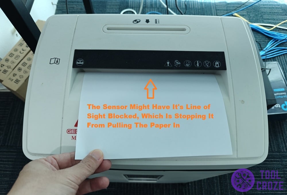 paper not going through becuase of the sensor