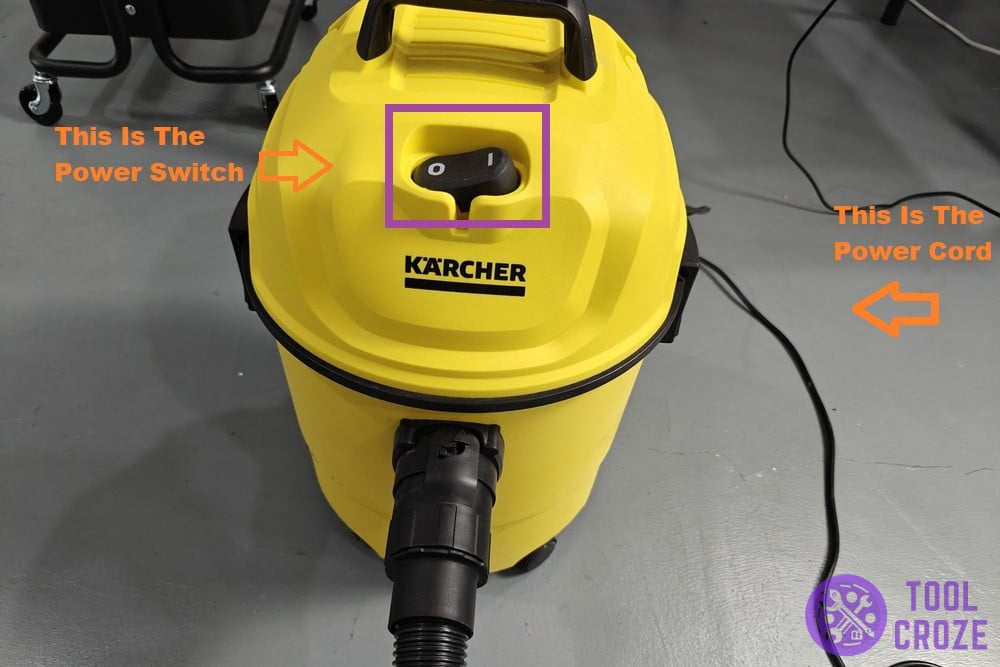 power button and power cord