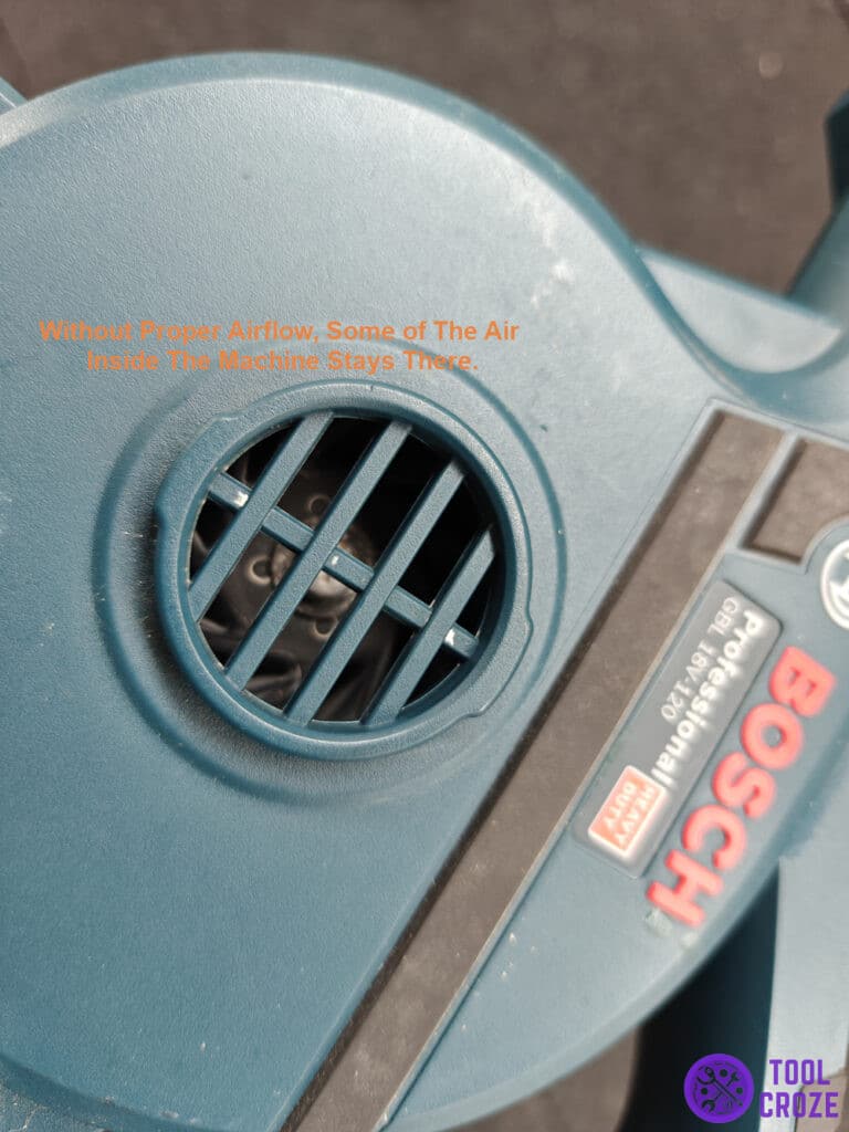 proper airflow Bosch leaf blower