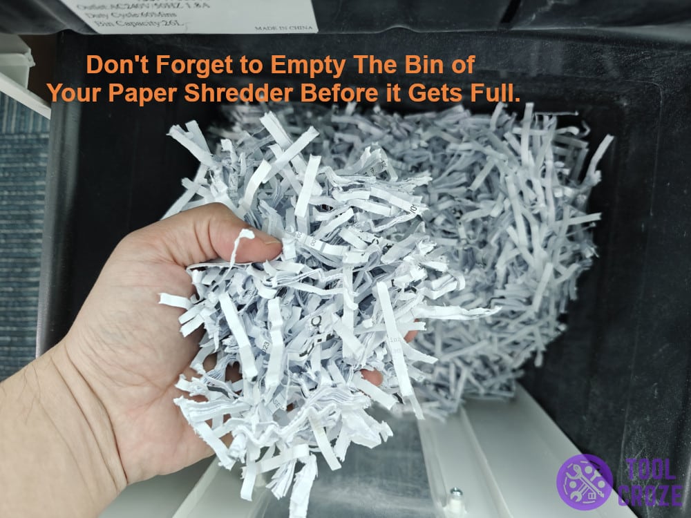 remember to empty the bin before it gets full.
