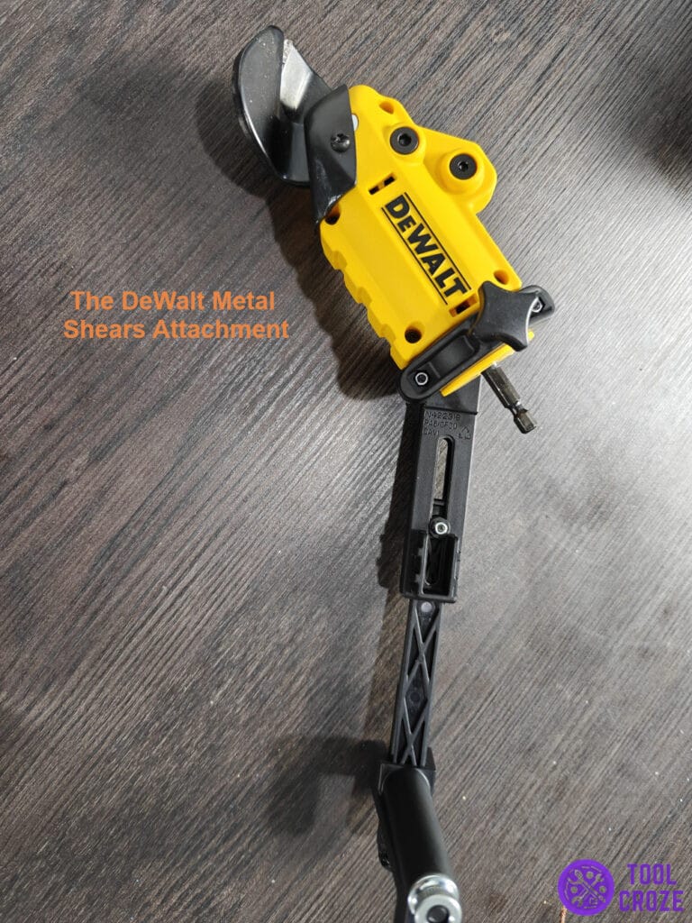 the DeWalt metal shears attachment