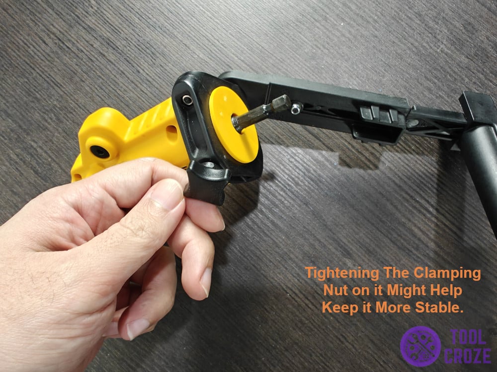 tightening the clamping nut on it might help keep it more stable.