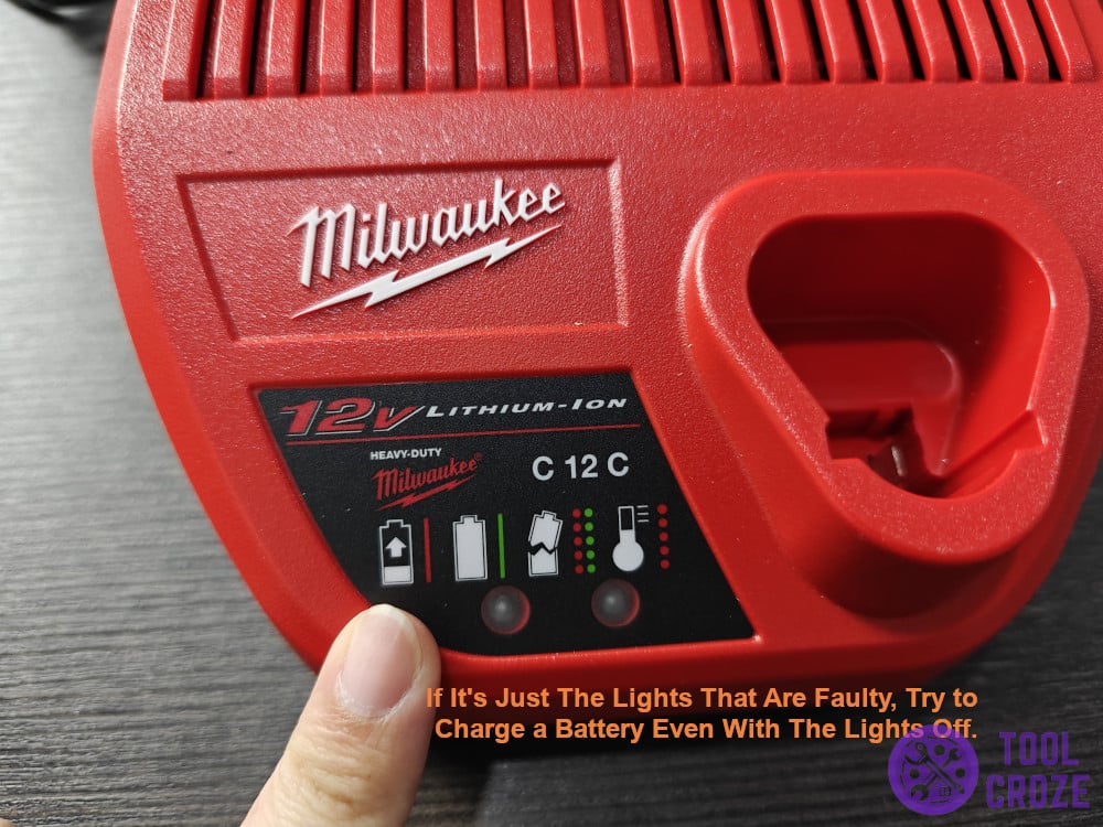 try to charge a battery even with the lights off.