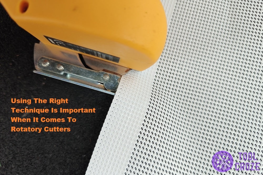 using rotary cutter on fabric