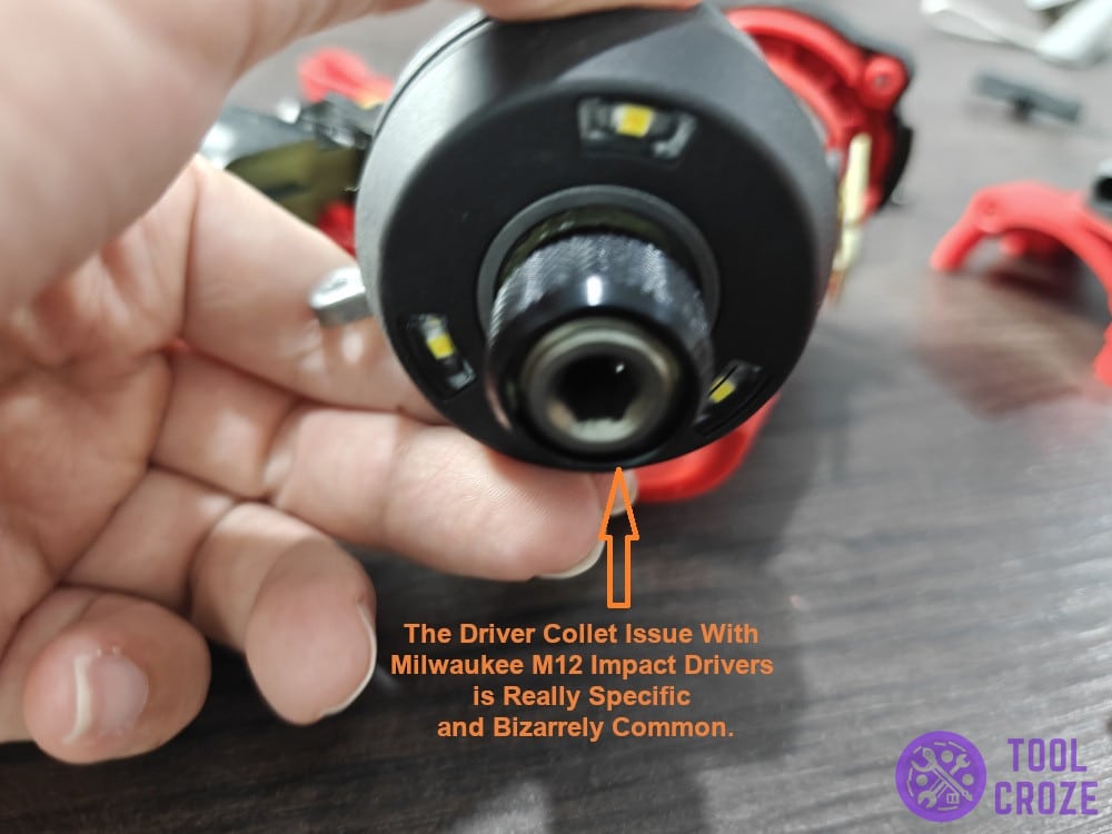 The driver collet issue with Milwaukee M12 impact drivers is really specific and bizarrely common.