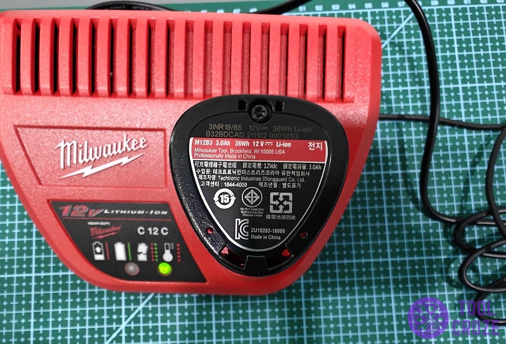 a milwaukee m12 battery put on charge