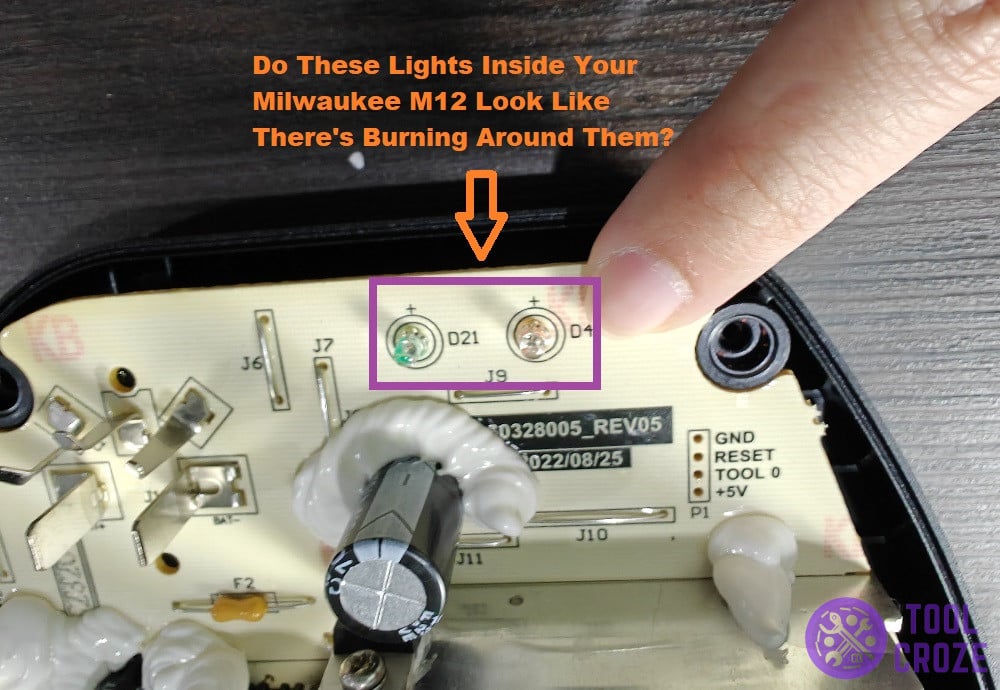 are the LEDs inside your milwaukee charger damaged