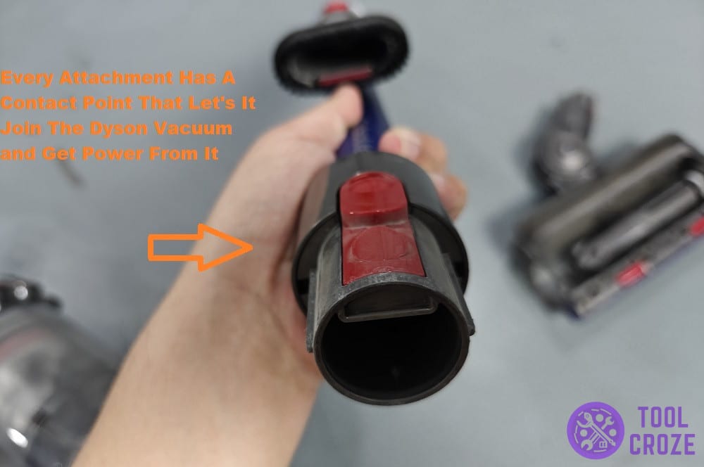 contact points on a dyson attachment