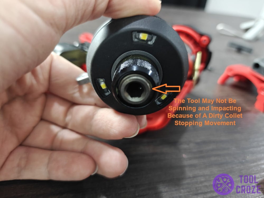 dirty collet stops movement