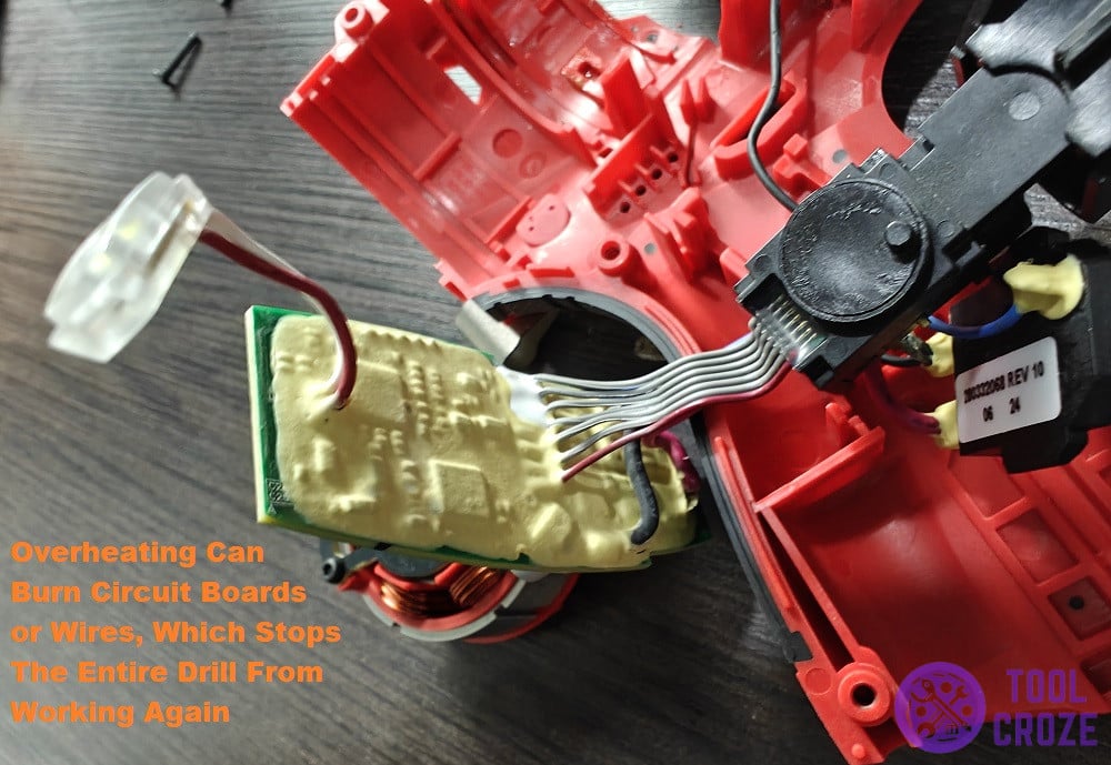 excessive overheating may burn parts inside the tool