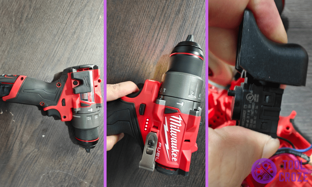 milwaukee m12 drill light comes on but not working