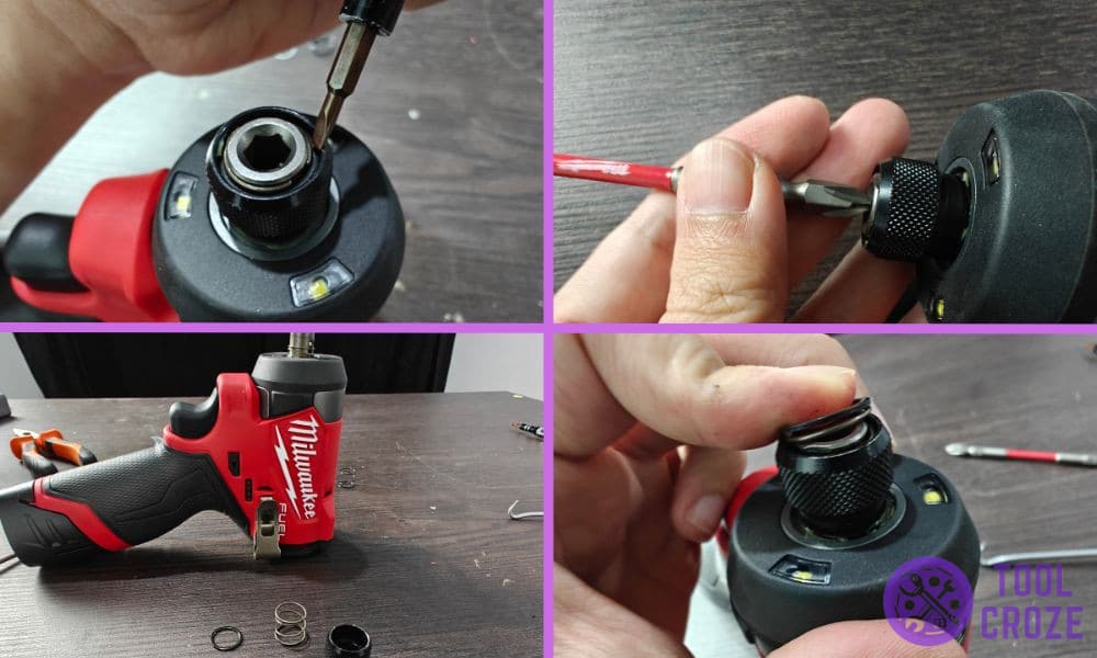 milwaukee m12 impact driver not holding bit - driver collet problem