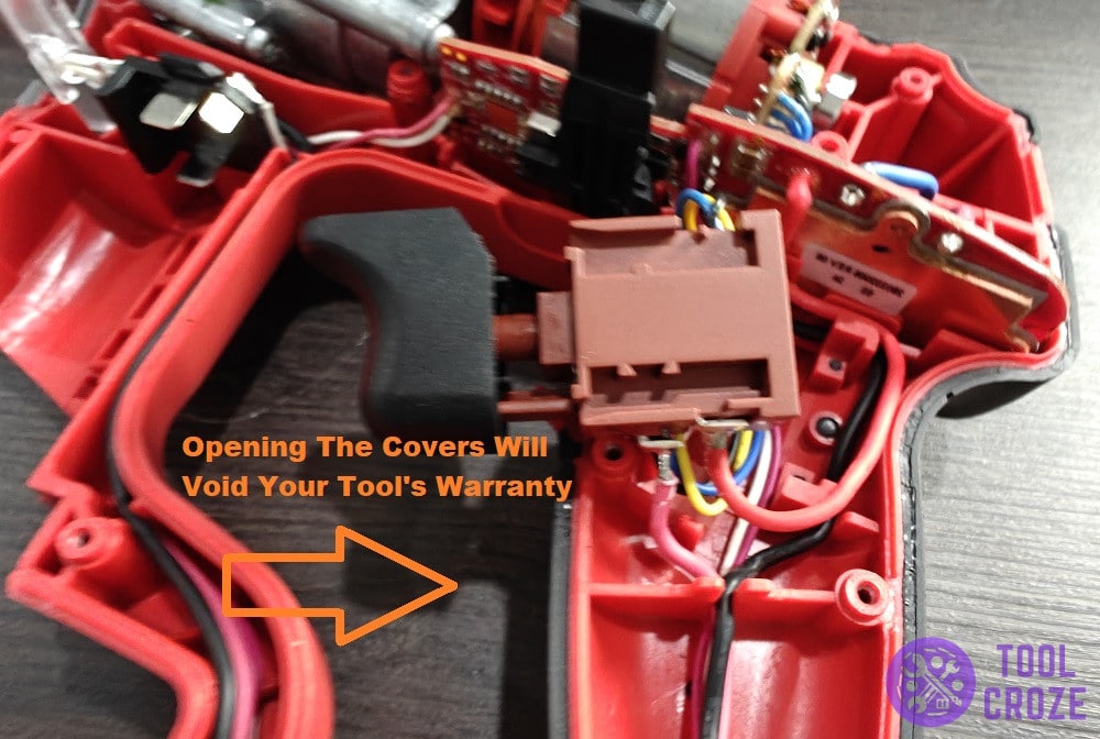 opening the tool will void its warranty