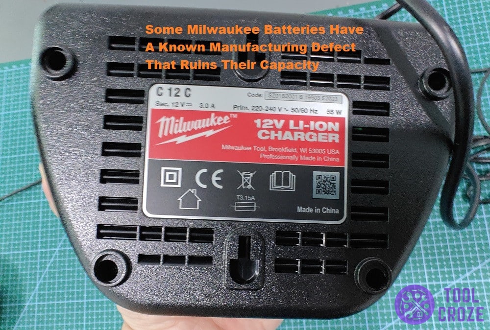 some milwaukee chargers have a manufacturing defect