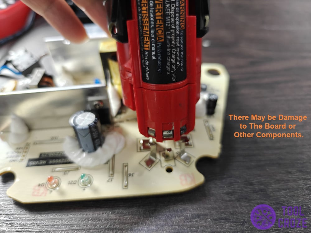 there may be damage to the board or other components.
