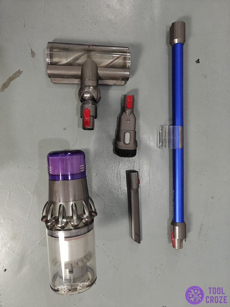 various parts of the dyson vacuum