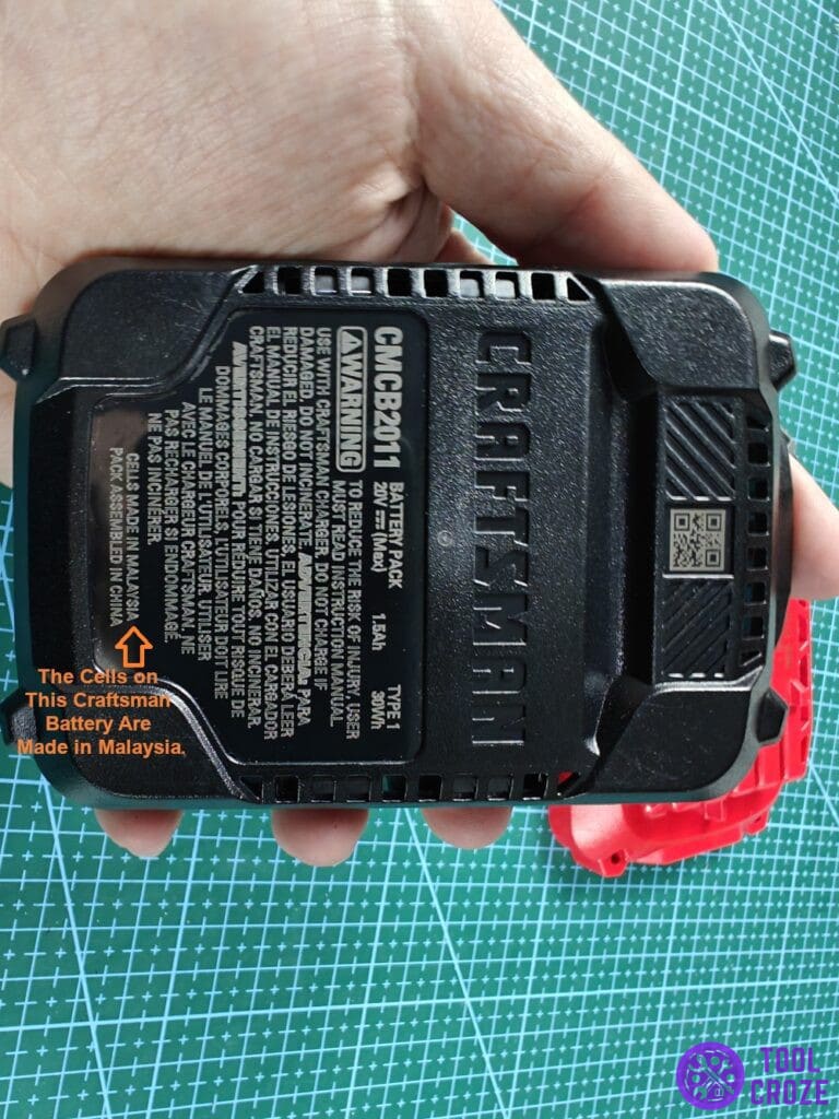 Craftsman battery cells made in Malaysia