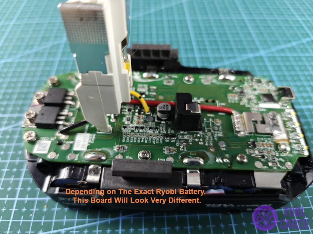 Depending on the exact Ryobi battery, this board will look very different.