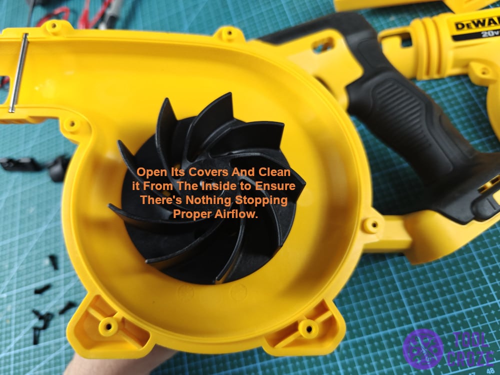 Open its covers and clean it from the inside to ensure there's nothing stopping proper airflow.