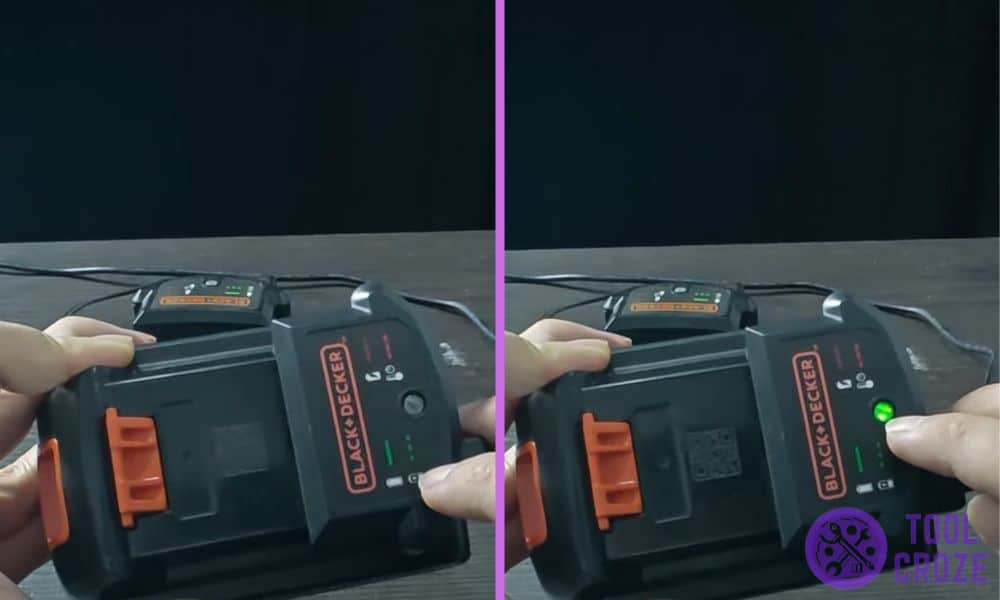blinking green light on black and decker charger