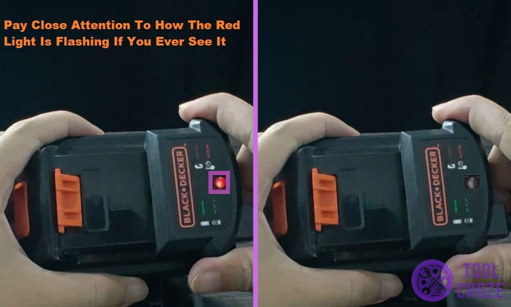 blinking red light on black and decker charger