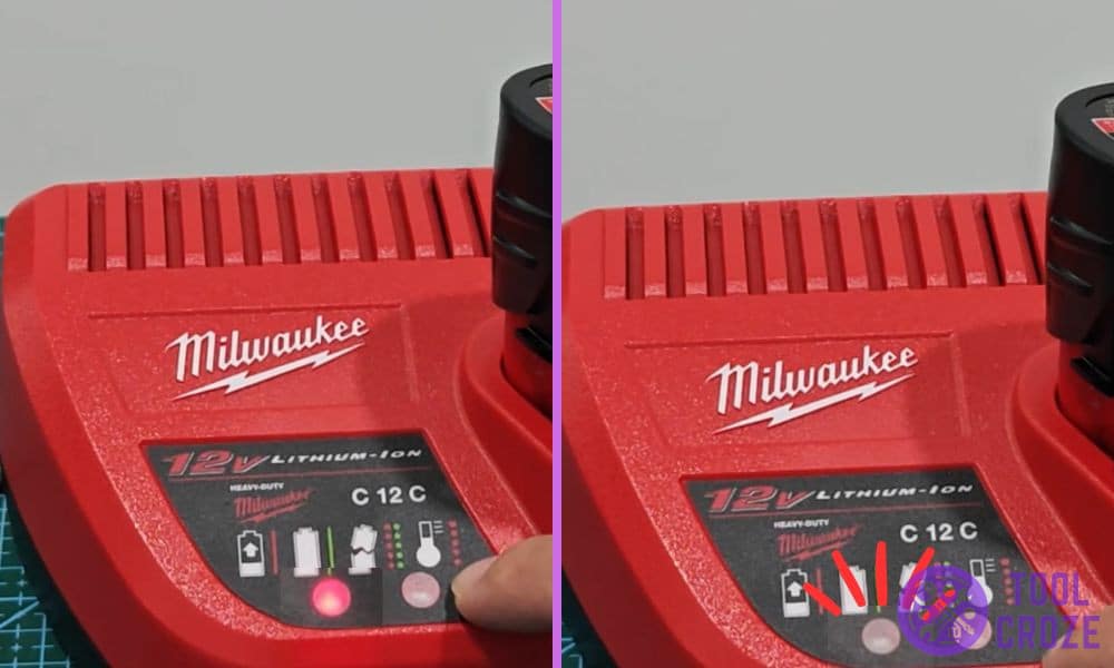 blinking red light on milwaukee m12 charger