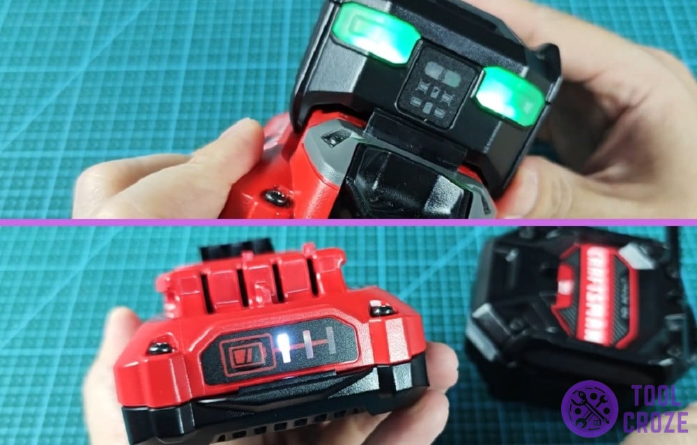 craftsman charger says full battery even though it is low