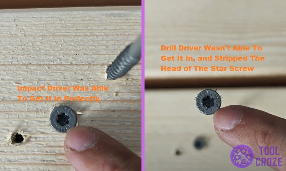 effects of both tools on long star head screw