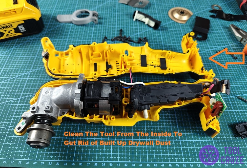 give the oscillating tool a good cleaning